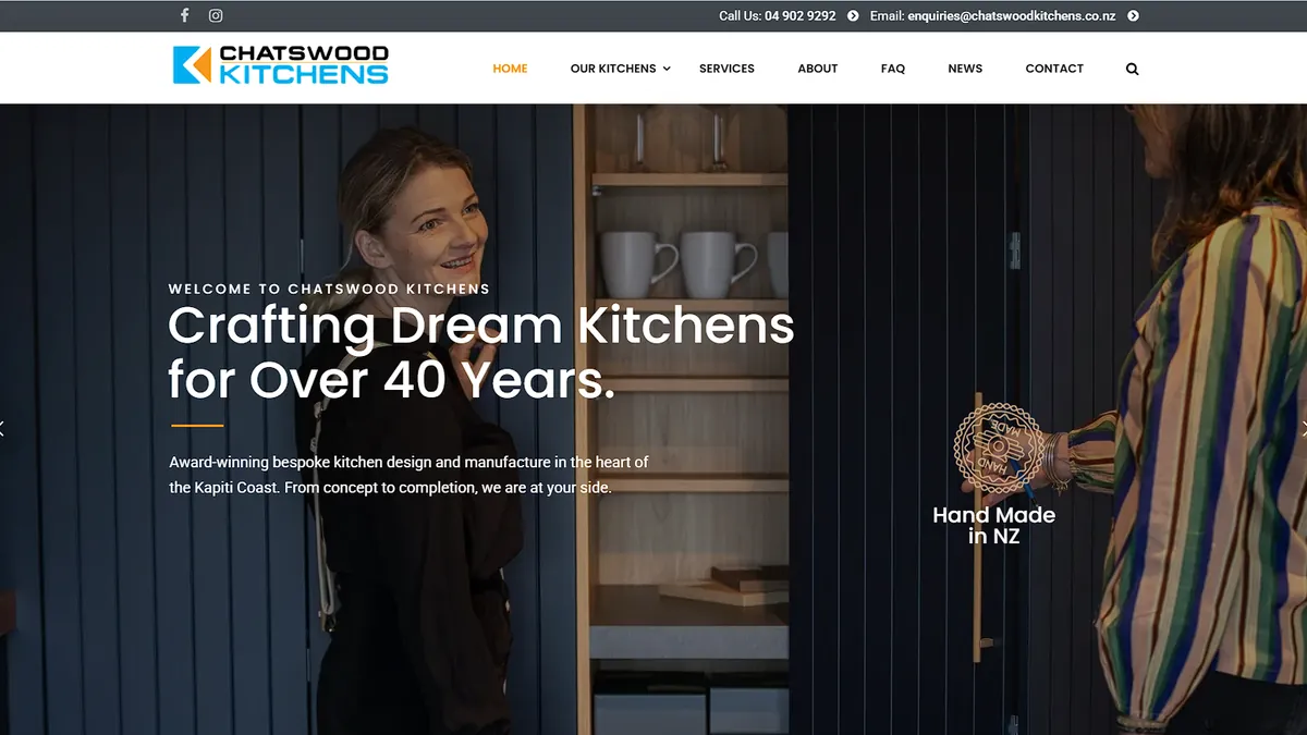 Chatswood Kitchens website, designed by VF Digital