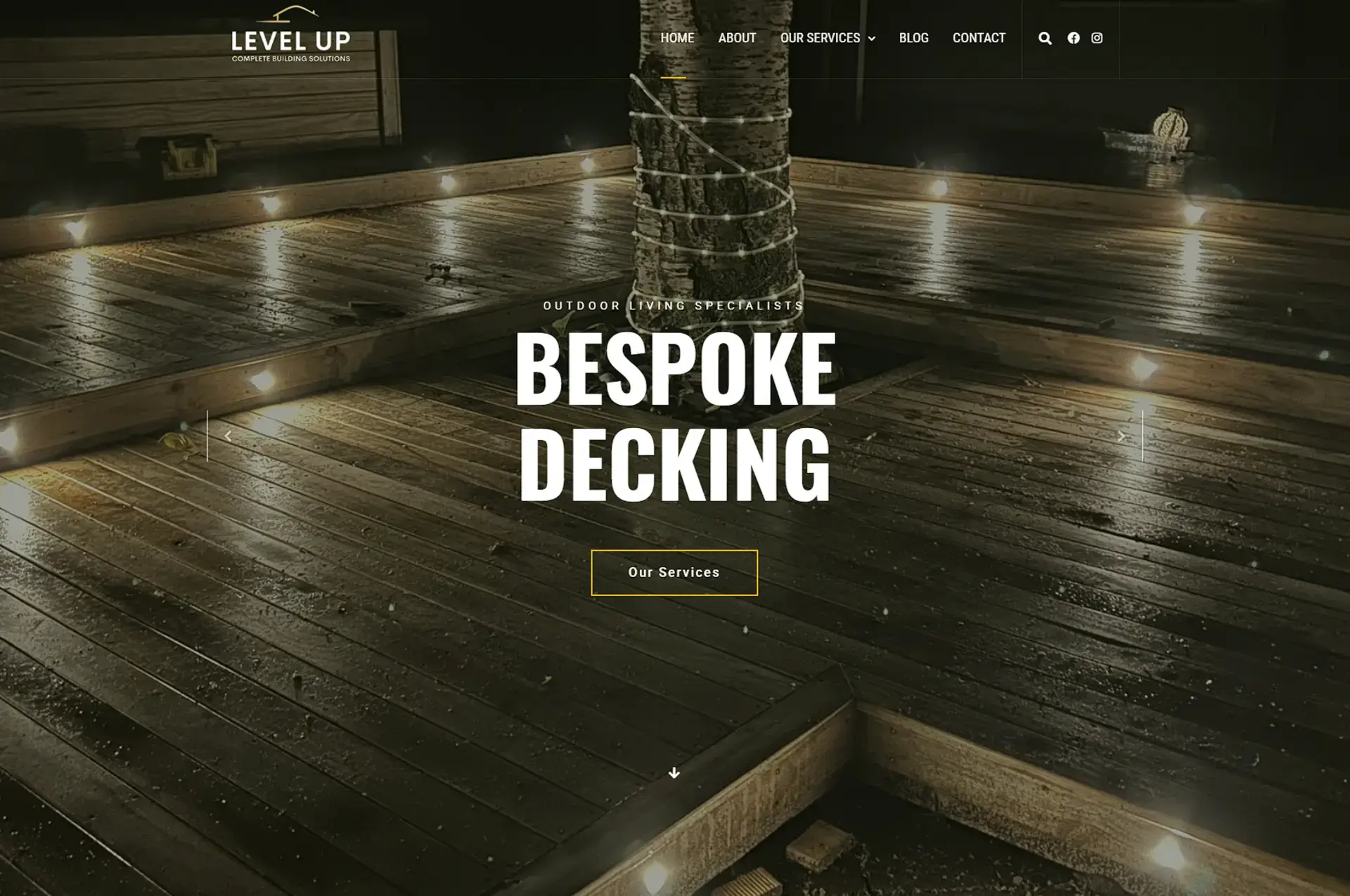 Level Up Building website, designed by VF Digital